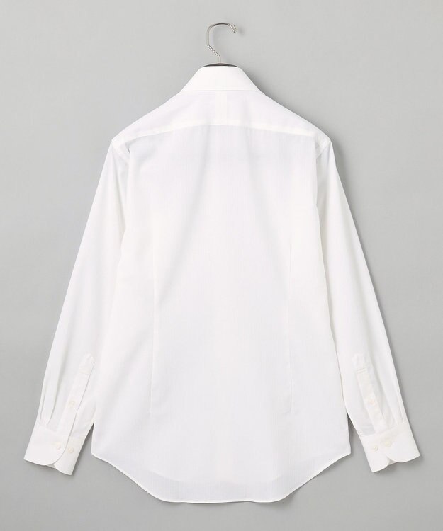 GOTAIRIKU 春夏向け【形態安定】SUMMERPREMIUMPLEATS_スナップダウンカラー _織柄_ 長袖ドレスシャツ(25年春夏モデル) ホワイト系1(ドビーストライプ)