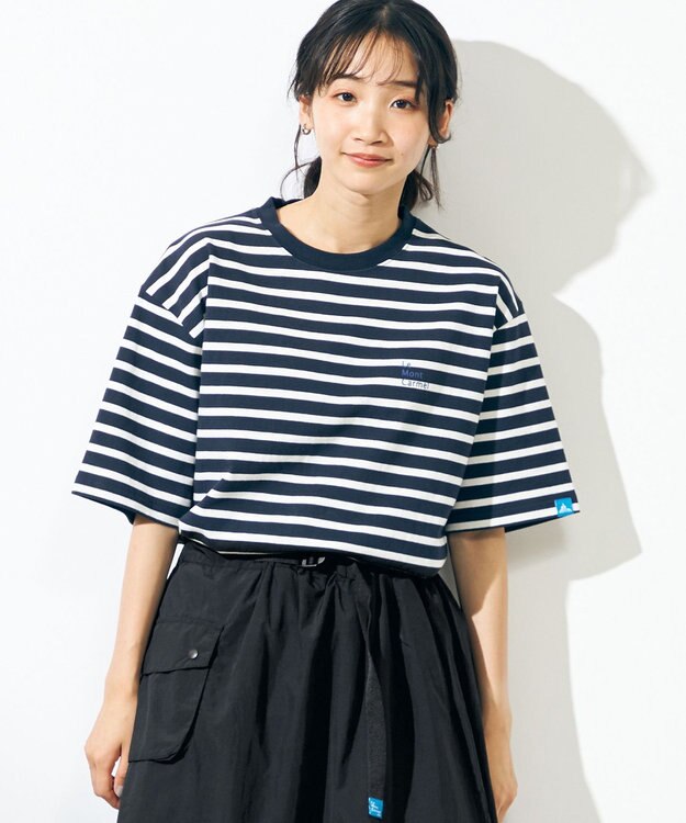 SHARE PARK MENS 【UNISEX】UVカット ボーダーロゴTシャツ ブラック