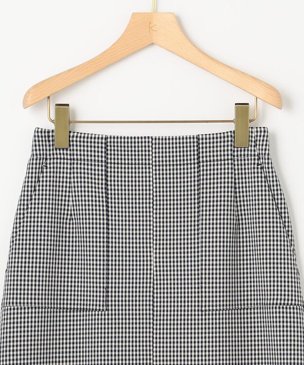 組曲 【洗える・ウエストゴム仕様】2WAYストレッチ スカート ネイビー系3