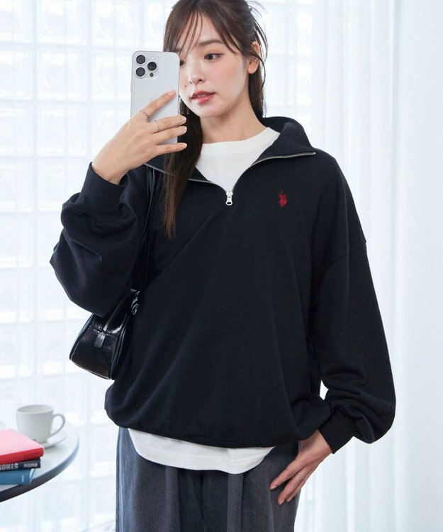 WEGO 【ユニセックス着用ITEM】別注　U.S POLO ASSN.　ハーフZIPPO ブラック