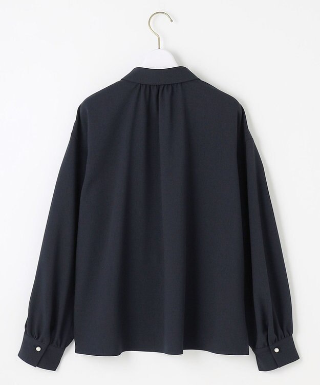 ANY SIS S 【UVカット・アンチピリング・洗える】ウーステッドエステル シャツ ネイビー