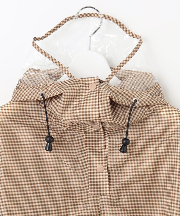 MOONBAT FLAT PURE サイクル レインポンチョ チェック 自転車 収納袋付き ベージュ