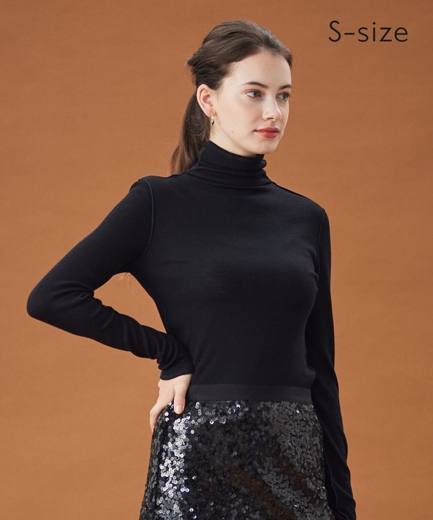 BEIGE， 【S-size】FORD / ハイネックトップス Black×Navy