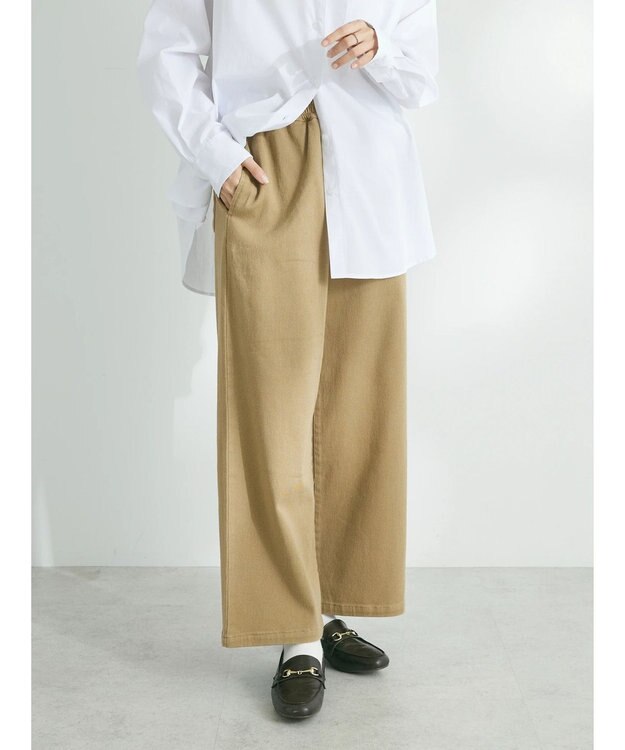 CRAFT STANDARD BOUTIQUE 裏起毛ツイルワイドパンツ Beige