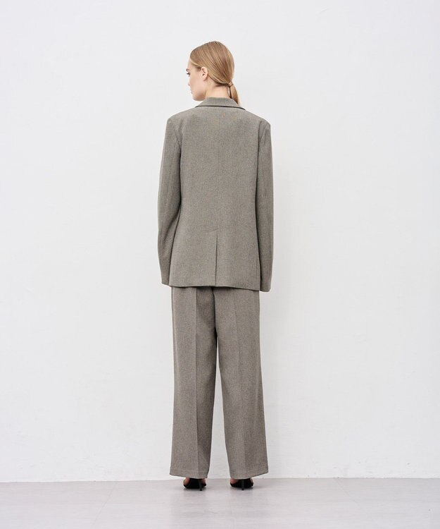 uncrave ウォッシャブルウールライクツイル ジャケット シャンブレーチャコール