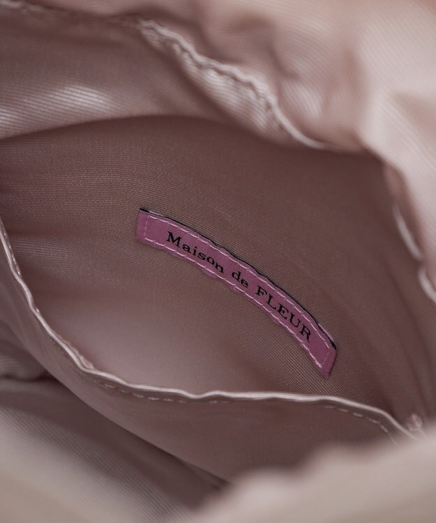 Maison de FLEUR パール２Ｗａｙフリル巾着バッグ Grayish Pink