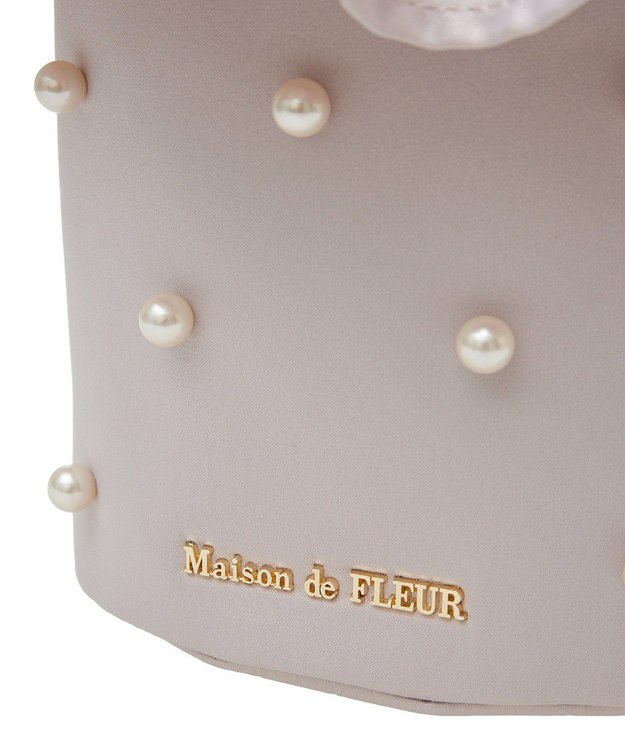 Maison de FLEUR パール２Ｗａｙフリル巾着バッグ Grayish Pink
