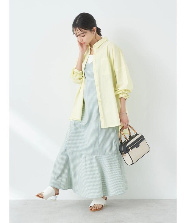 earth music&ecology ポプリンボックスシャツ Yellow