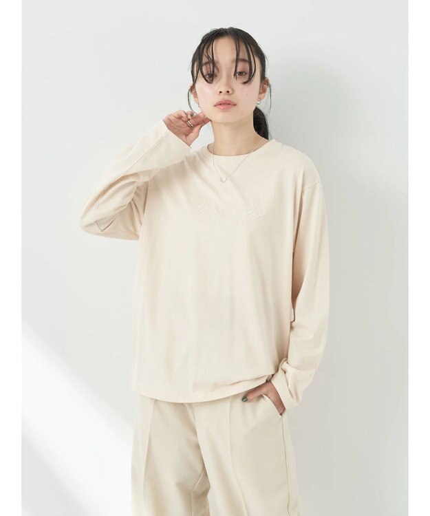 earth music&ecology ｓｔａｒ　ｃｌｕｓｔｅｒ　ロゴロンＴＥＥ Light Beige