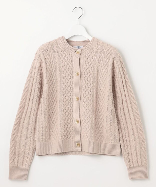 J.PRESS LADIES L 【洗える】EIGER CORD ALAN クルーネックカーディガン ベージュ系