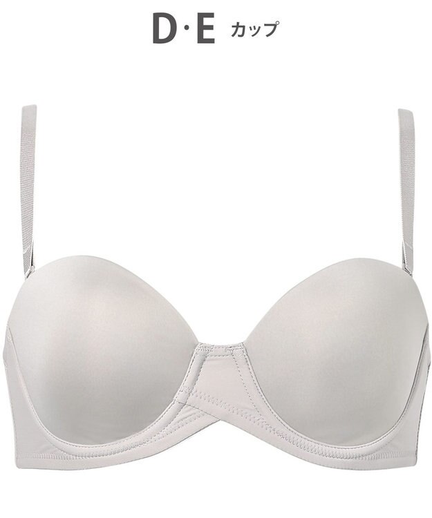 WACOAL ブラジャー ストラップレス サイズや体型特徴に合わせた設計 アウターにひびきにくい メッシュ素材(カップ肌側) レディース BXC610 /ワコール チャコールグレー