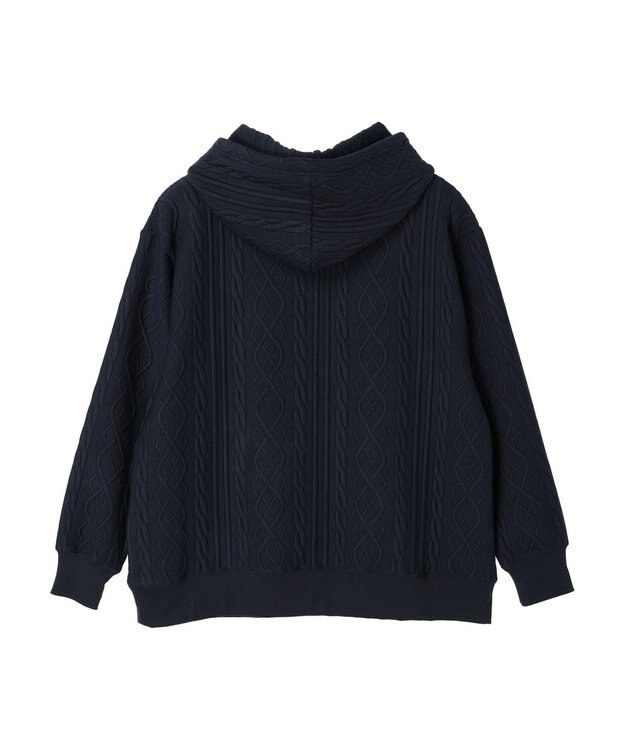 CRAFT STANDARD BOUTIQUE ケーブル柄カットパーカー1 Navy