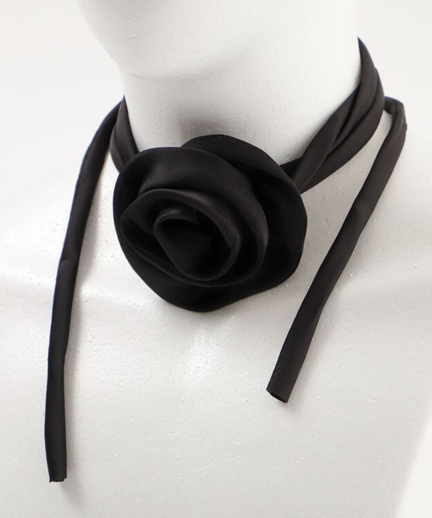 WEGO Lサテンローズチョーカー ブラック