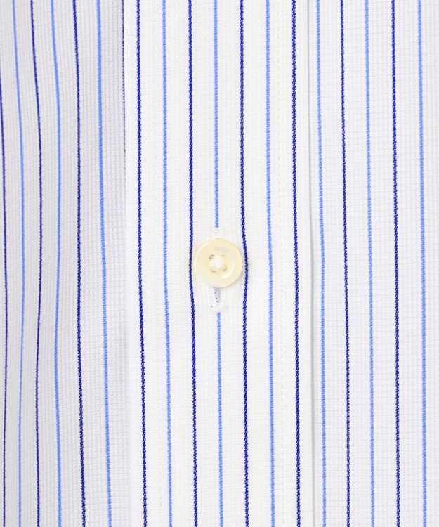 J.PRESS MEN 【PREMIUM PLEATS / 形態安定】スーピマコットンパナマストライプ ドレスシャツ / B.D. サックスブルー系1