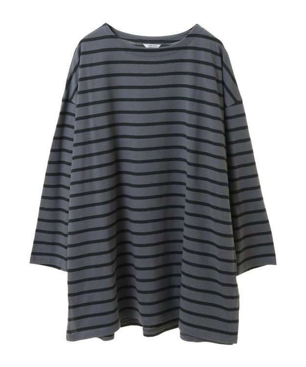 AMERICAN HOLIC ボーダーカットＢＩＧプルオーバー Gray