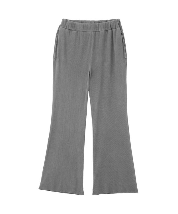 earth music&ecology ピグメントリブフレアパンツ Charcoal Gray