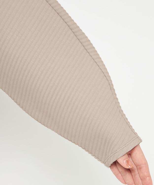 uncrave プリーツリブ ドルマンスリーブトップス グレージュ