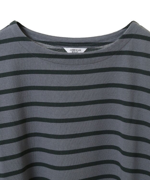 AMERICAN HOLIC ボーダーカットＢＩＧプルオーバー Gray