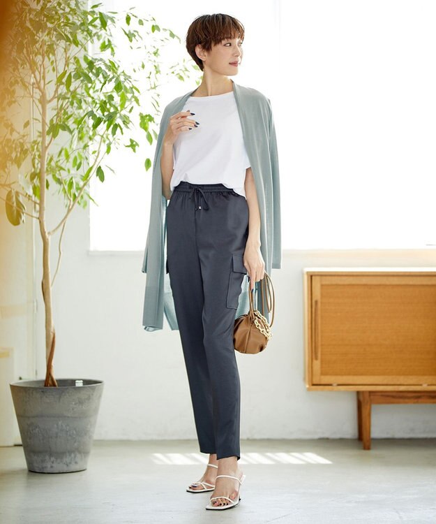 ICB 【洗える・WEB限定カラーあり】 PINION ロングカーディガン ジェイドグレー系