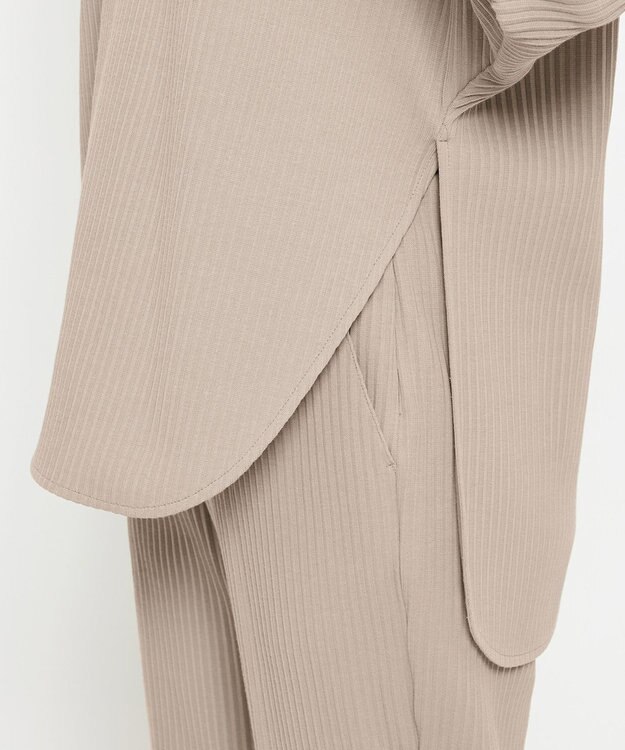 uncrave プリーツリブ ドルマンスリーブトップス グレージュ