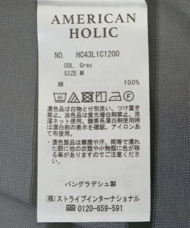 AMERICAN HOLIC ボーダーカットＢＩＧプルオーバー Gray