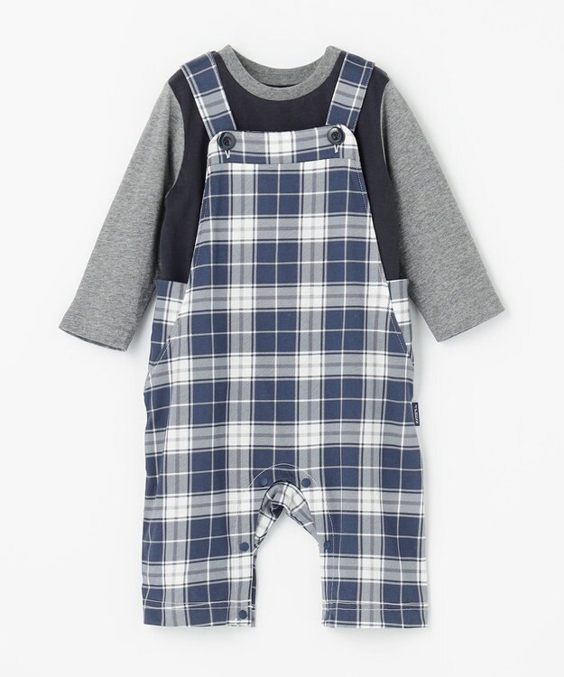 J.PRESS KIDS 【BOX付き】【80-90㎝】長袖Tシャツ&オーバーオール セット ネイビー系3