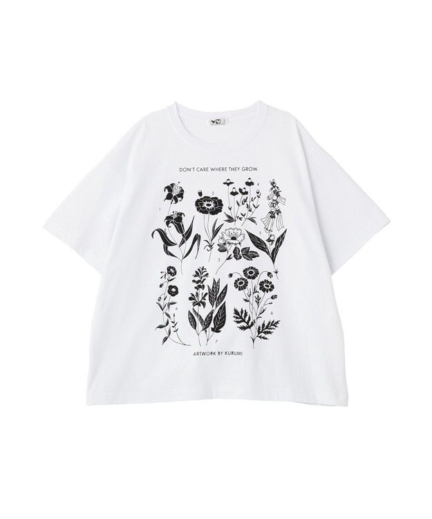 Green Parks ■ＷＩＴＨ　ＫＵＲＵＭＩ．Ｎ　フラワーｐｔＴシャツ Off White