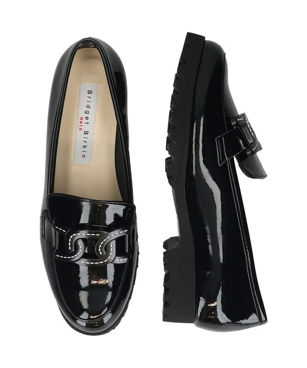 Bridget Birkin ＜3E＞【Bridget Birkin Walk】ラウンドコンフォートローファー ブラックエナメル
