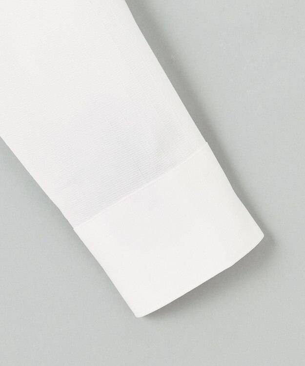 GOTAIRIKU 春夏向け【形態安定】SUMMERPREMIUMPLEATS_スナップダウンカラー _織柄_ 長袖ドレスシャツ(25年春夏モデル) ホワイト系1(ドビーストライプ)