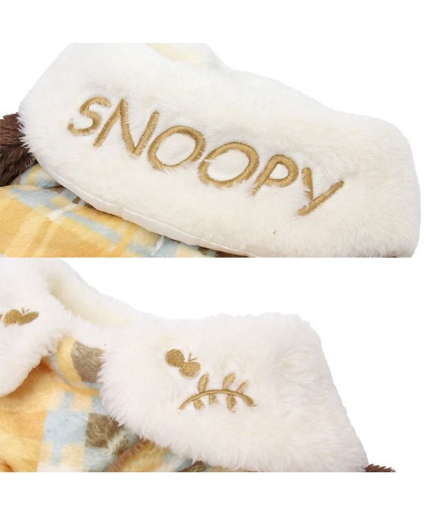 PET PARADISE スヌーピー ポンチョ 《にっこり チェック柄》中型犬 大型犬 黄