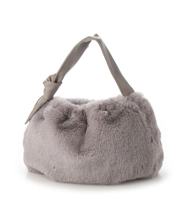 UNBILLION cachecache リボンハンドルエコファードロストバッグ ライトグレー