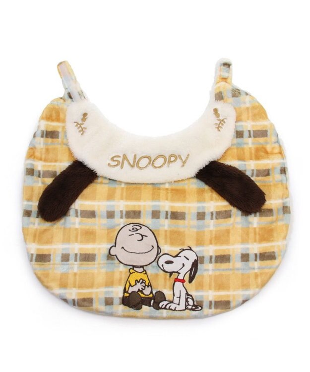PET PARADISE スヌーピー ポンチョ 《にっこり チェック柄》中型犬 大型犬 黄