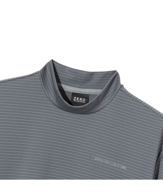ZERO HALLIBURTON ボーダーモックネックTシャツ ZHG-M6S5b 85190 グレー