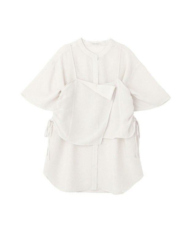 Green Parks ＳＥＴ２点シアーストライプシャツ＋ビスチェ Off White