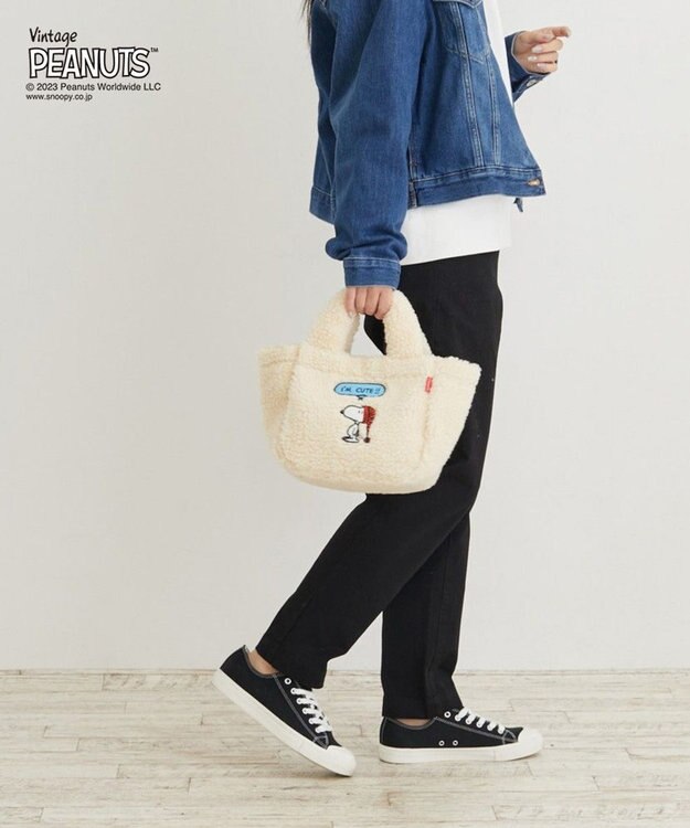 ROOTOTE 8345【スヌーピー】IP.デリ.ボア.ピーナッツ-8T 03：アイボリー