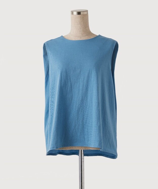 TOQUE 〈大草直子さんアドバイザー〉 【天然素材】タンギス コットン天竺ノースリーブ サックス