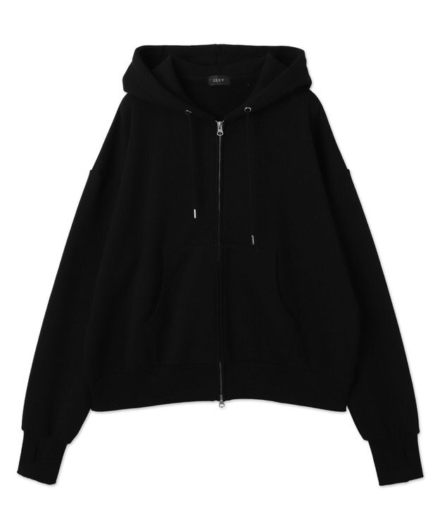 WEGO ショートダブルZIPパーカー ブラック