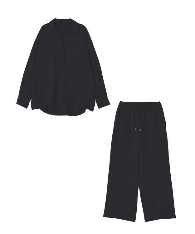 YECCA VECCA 【2点SET】スキッパーデザインセットアップ Navy