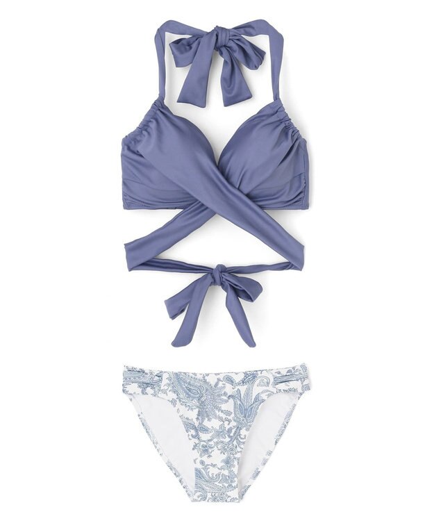 San-ai Resort（三愛水着楽園） ワコール定番商品カップ使用【グラマラスフィット】クロスワイヤー水着　9D-M　【San-ai Resort（サンアイリゾート）】 ブルー