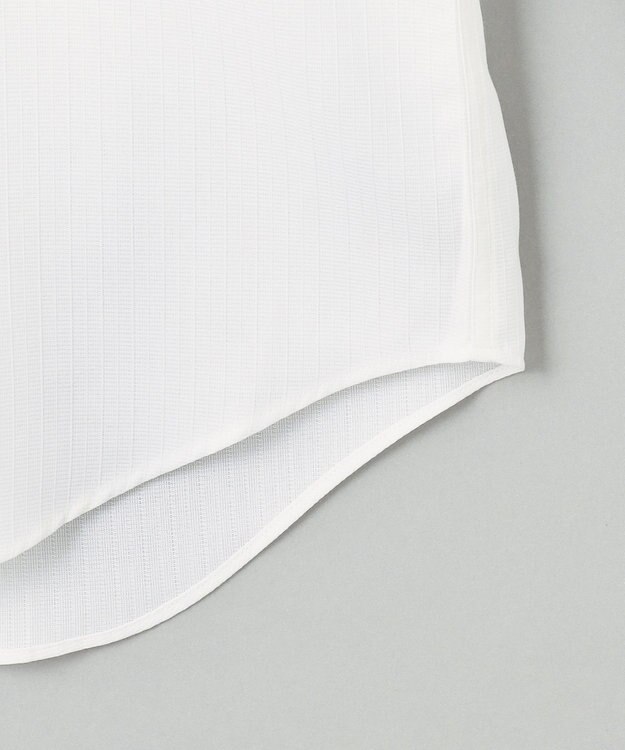 GOTAIRIKU 春夏向け【形態安定】SUMMERPREMIUMPLEATS_スナップダウンカラー _織柄_ 長袖ドレスシャツ(25年春夏モデル) ホワイト系1(ドビーストライプ)