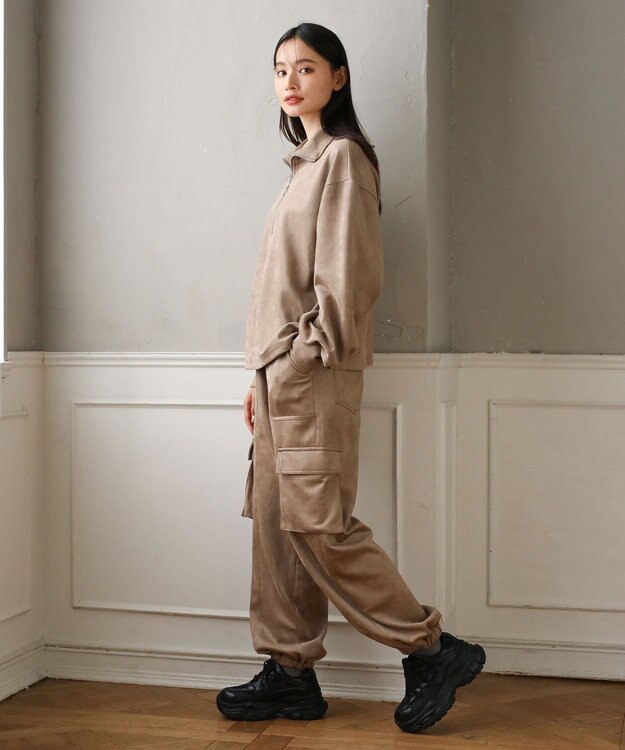 Green Parks ・ＳＵＧＡＲ　ＳＰＯＯＮ　スエードポンチハーフＺＩＰ Beige