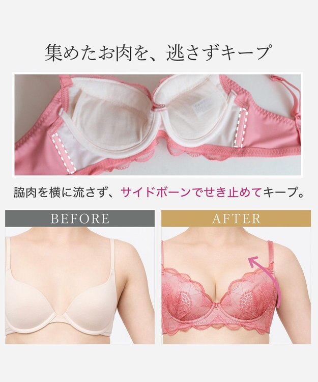 BRADELIS New York 【BRADELIS New York / 育乳補整ブラ・STEP1 集める】ウェンディソフトステップ1ブラ26S1 コーラルピンク