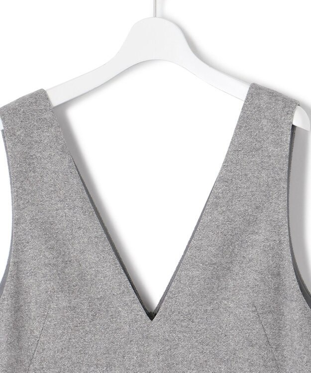 23区 シルクネップツイード ジャンパースカート ライトグレー系