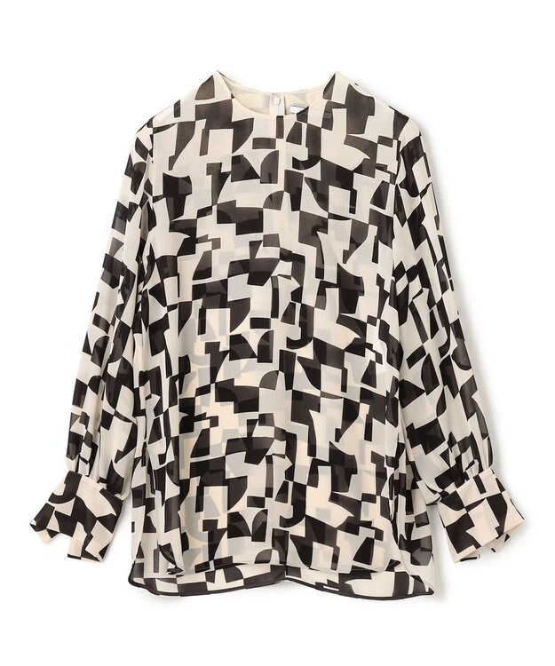 BEIGE， LUCIE / ノーカラーブラウス Absinthe×Brown