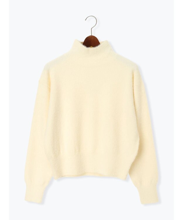 Te chichi 【宮本茉由着用】ハイネックフェザーニット オフホワイト