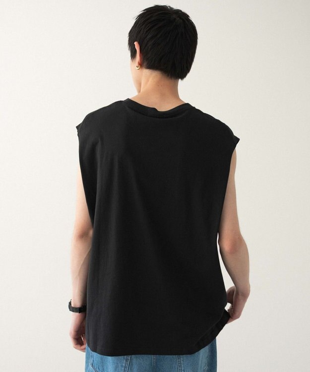 WEGO 【ユニセックス着用ITEM/MLサイズ展開/綿100%】スリーブレスコットンT ブラック