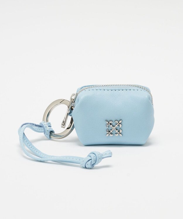 russet カラビナ付き レザーミニポーチ型チャーム(Z-220) Sax