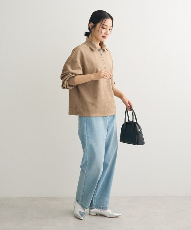 Green Parks ・ＳＵＧＡＲ　ＳＰＯＯＮ　スエードポンチハーフＺＩＰ Beige