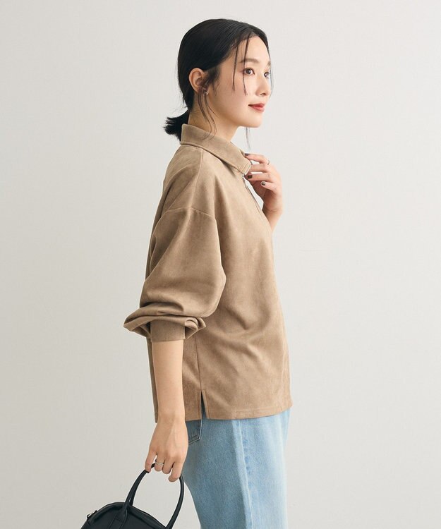 Green Parks ・ＳＵＧＡＲ　ＳＰＯＯＮ　スエードポンチハーフＺＩＰ Beige