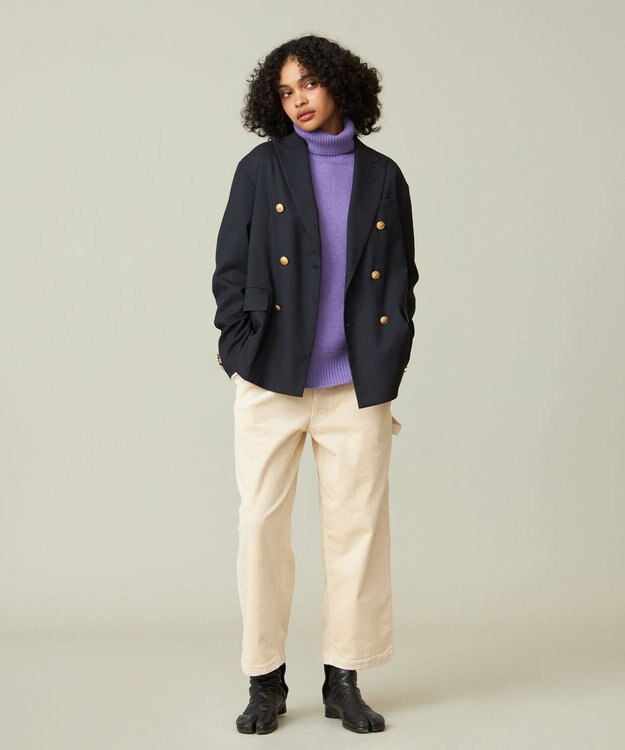 J.PRESS YORK STREET 【WOMEN】ウールカシミヤ タートルネックニット パープル系